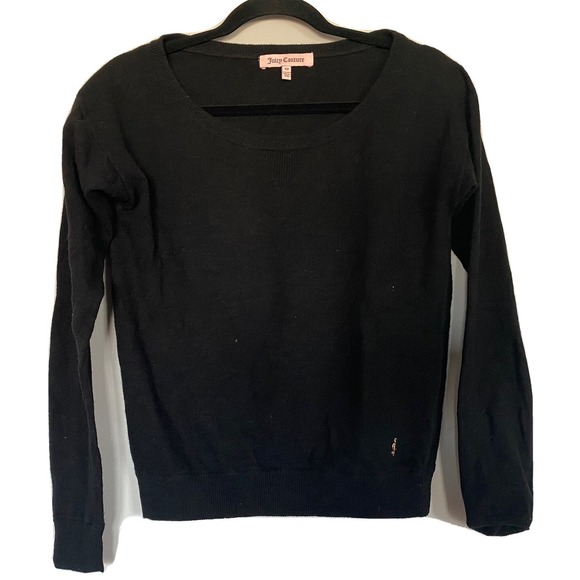 Juicy Couture Sweaters - Juicy Couture Sweater Women's‎ XS Black Cashmere Round Neck Long Sleeve Sweater